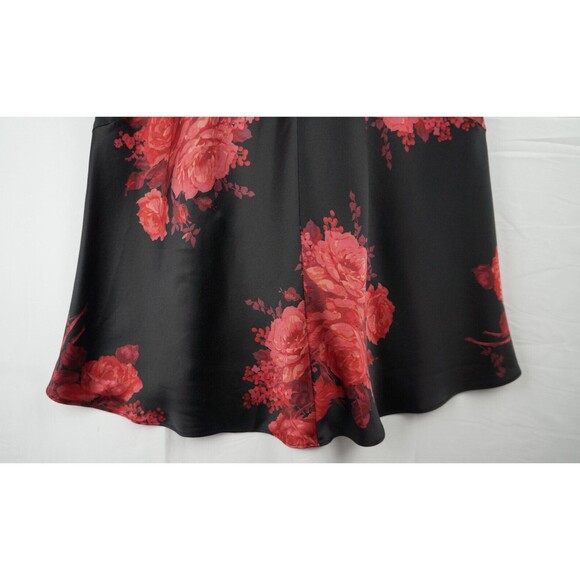 Vintage Express Silk Midi/Maxi Skirt Sz Small Y2K Dark Floral Whimsigoth - Picture 8 of 11